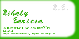 mihaly baricsa business card